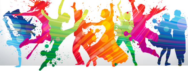 compo graphique colorée de danseurs