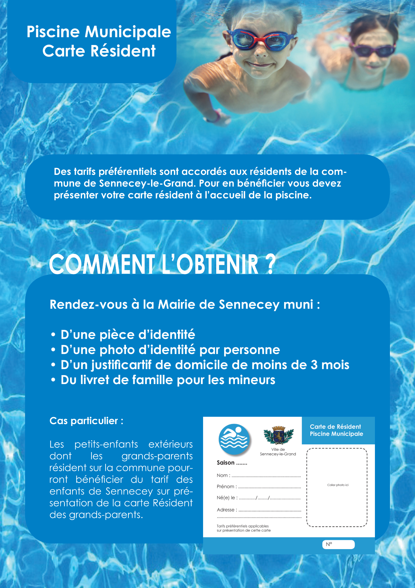 Piscine saison 2025 carte résident